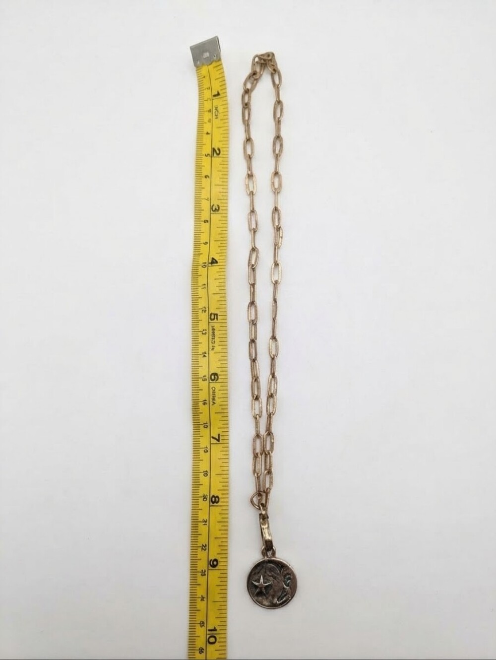 Moon Pendant Paperclip Necklace